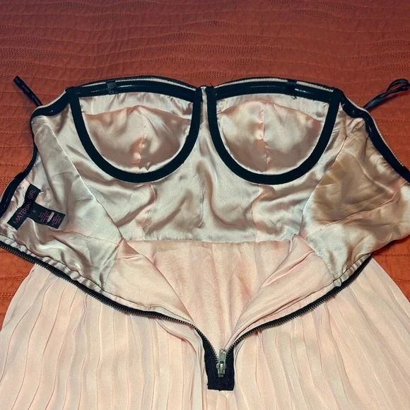 Material Girl Flirty Black and Pink Strapless Dress - Picture 6 of 9